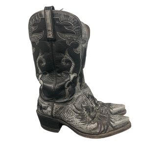 Vintage Black and Gray Western Boots